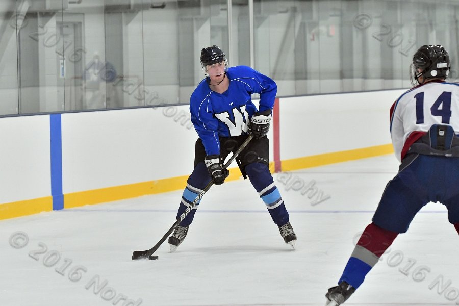 Wheaton College Men\'s Ice Hockey vs Middlesex Community College. - Photo By: KEITH NORDSTROM